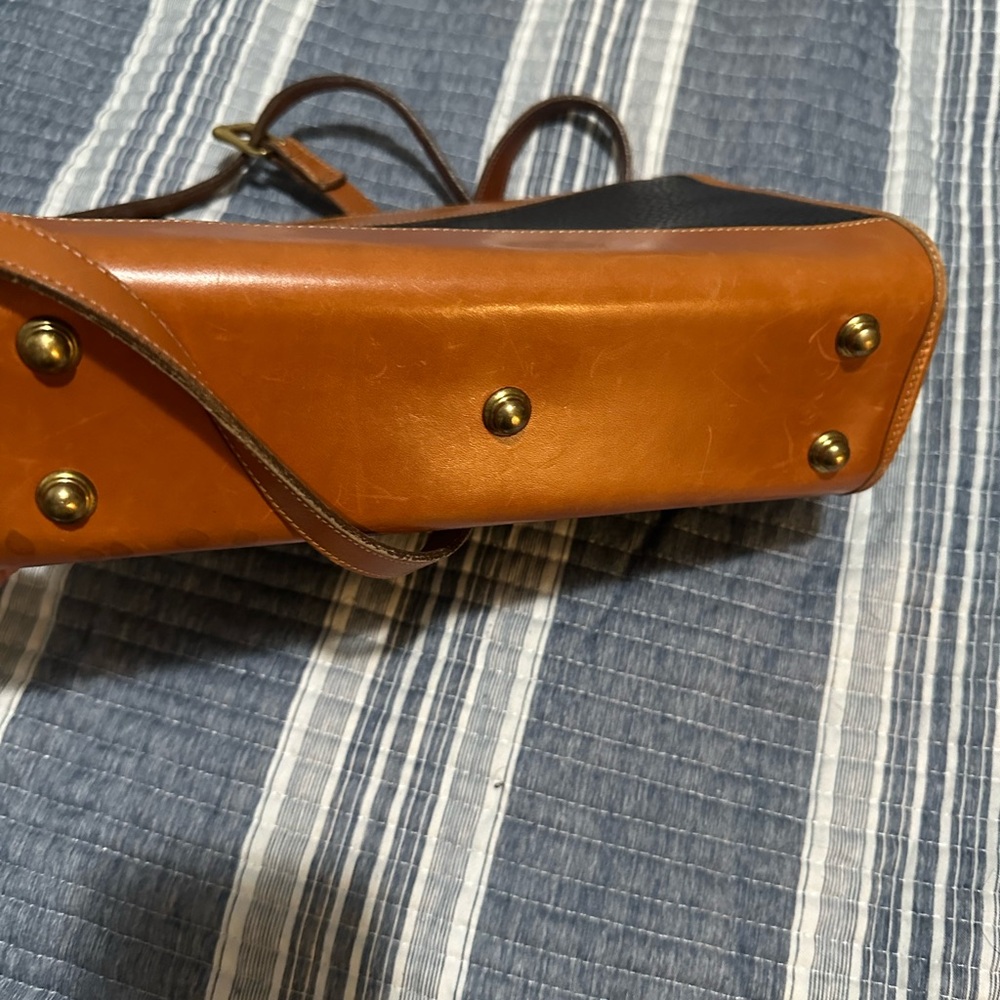 Blue and Tan Leather Crossbody Bag - Picture 7 of 10
